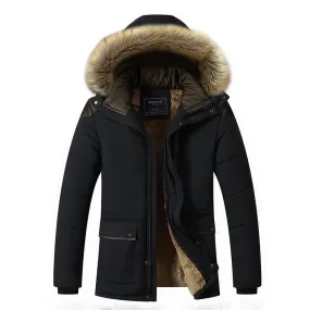 2018 New Fashion Warm Wool Liner Man Jacket and Coat M-5XL Fur Collar Hooded Men Winter Jacket Windproof Male Parkas casaco