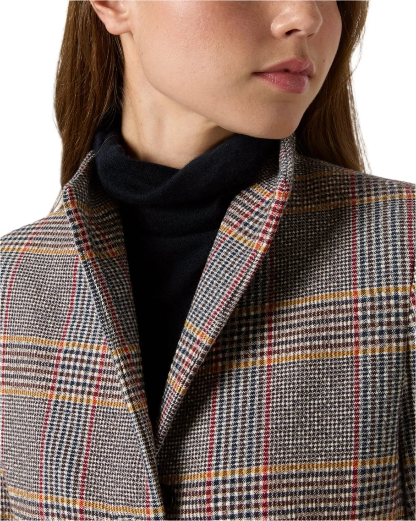 Amelia Blazer (Brown Red/Gold Glen Plaid)