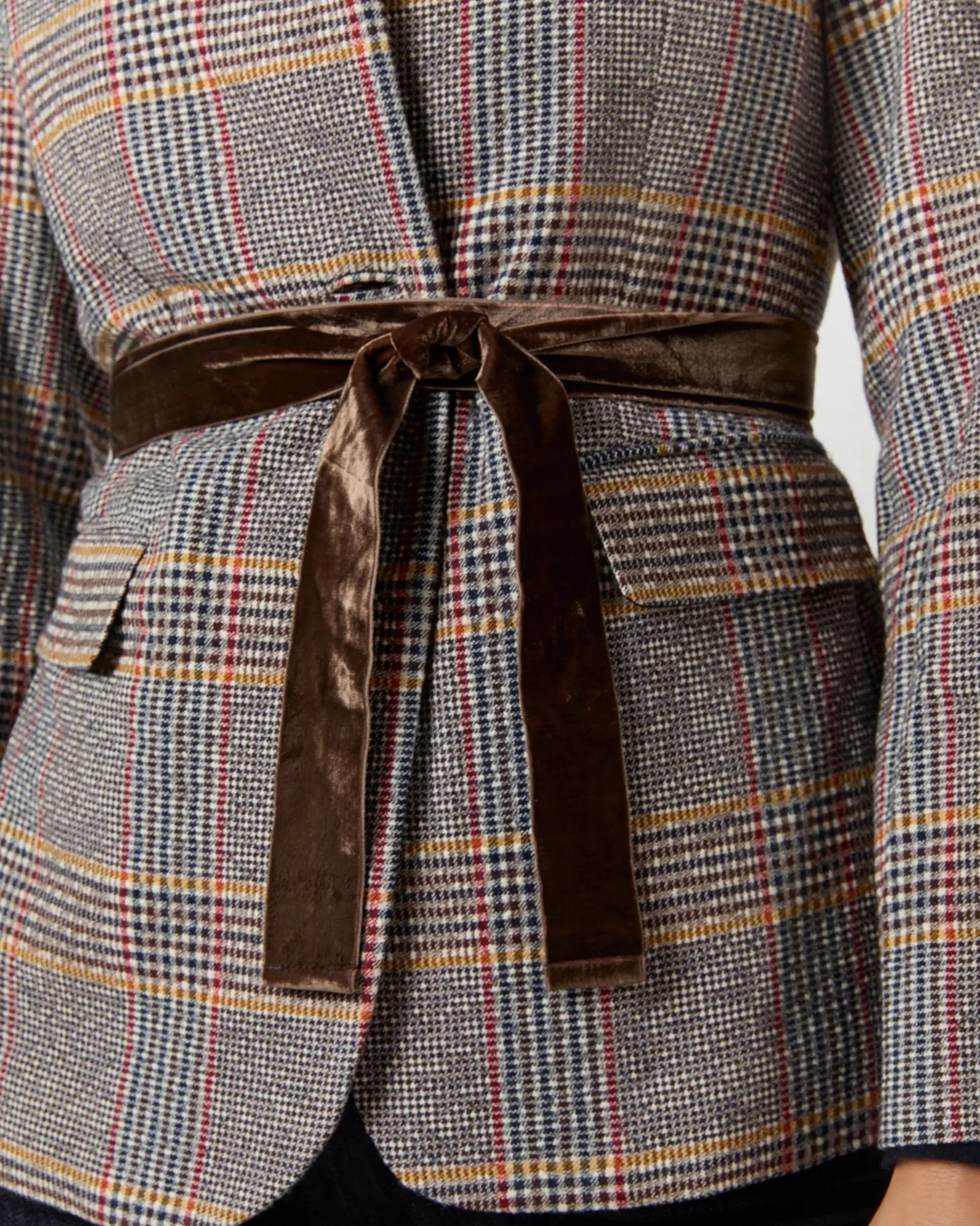 Amelia Blazer (Brown Red/Gold Glen Plaid)