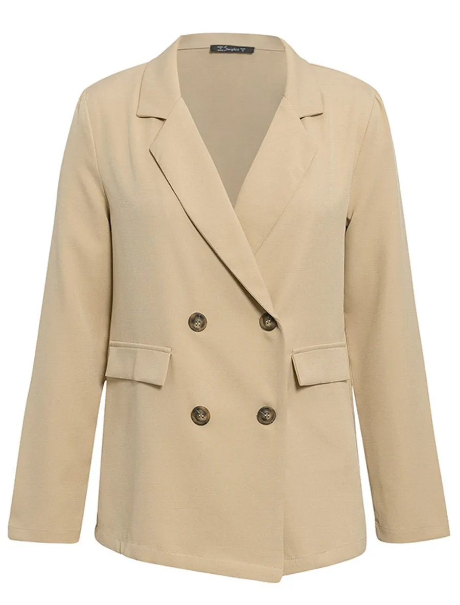 Ashley Blazer Coat Casual Streetwear - Khaki