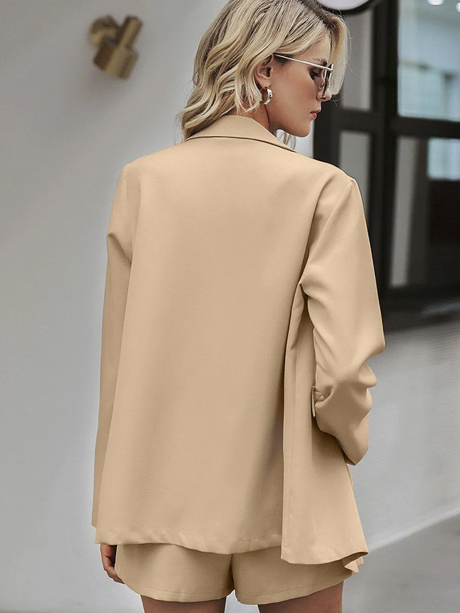 Ashley Blazer Coat Casual Streetwear - Khaki