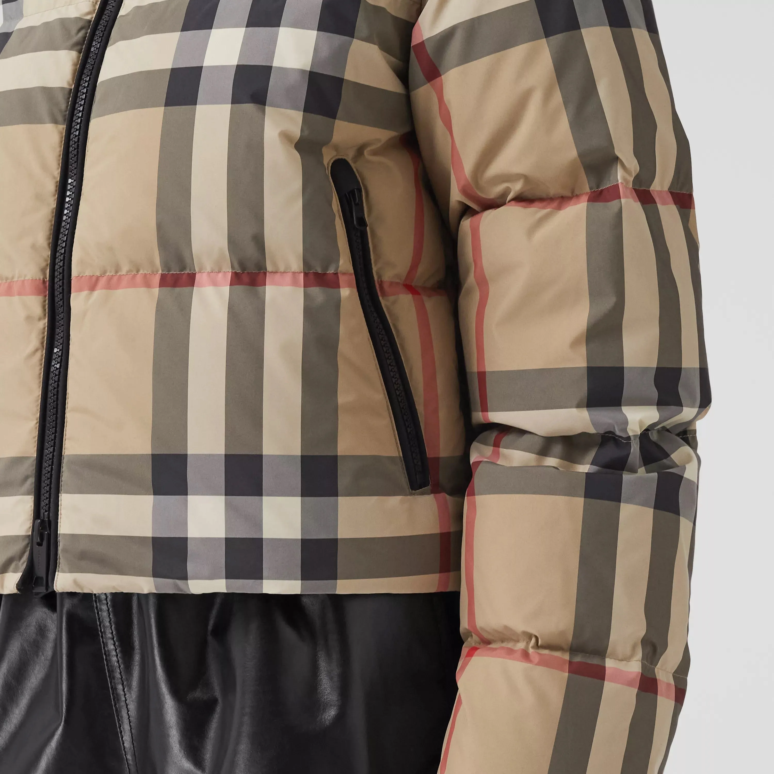 BURBERRY ALSHAM CHECK CROP DOWN JACKET