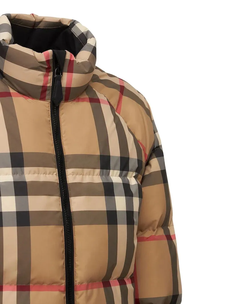 BURBERRY ALSHAM CHECK CROP DOWN JACKET