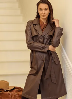 Cielo Vegan Leather Trench Coat