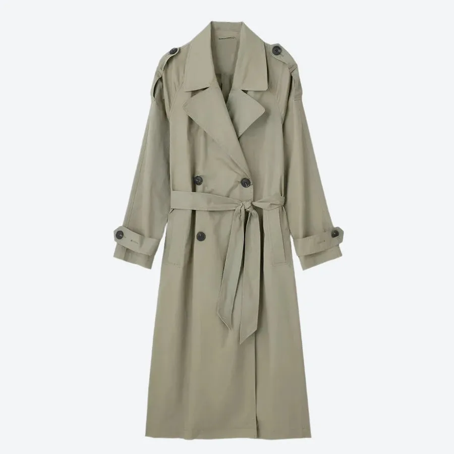 Classic Double-Breasted Belted Trench Coats