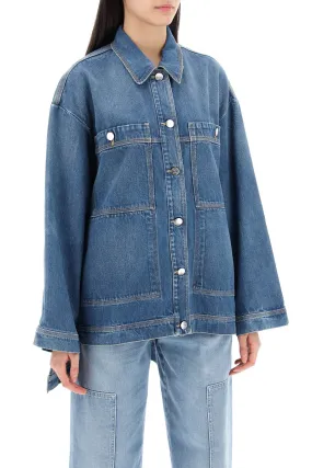 denim overshirt with side slits