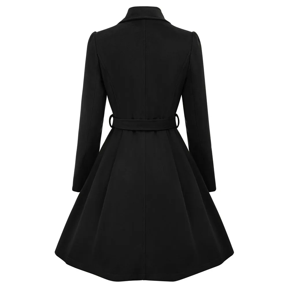 Double Breasted Dress Coats Winter Trench Jacket with Belt