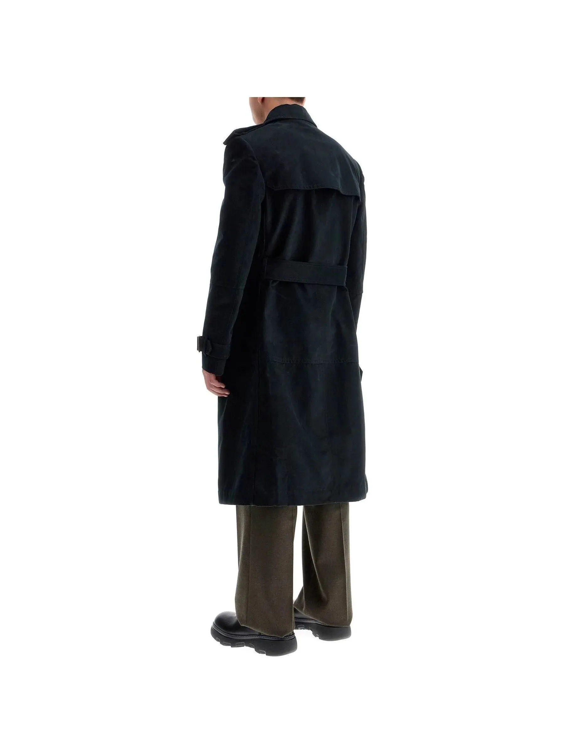 Double-Breasted Moleskin Trench Coat