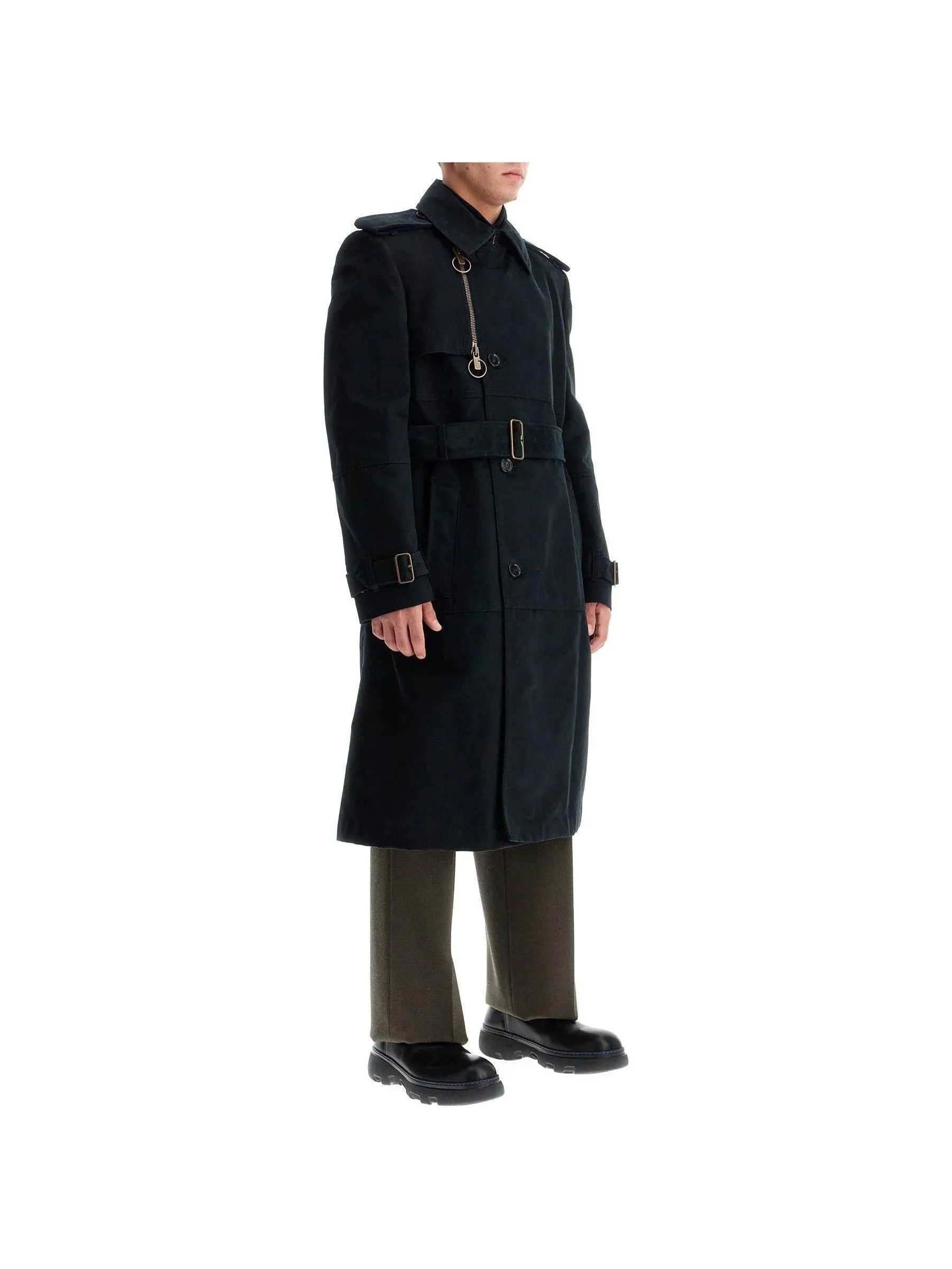 Double-Breasted Moleskin Trench Coat