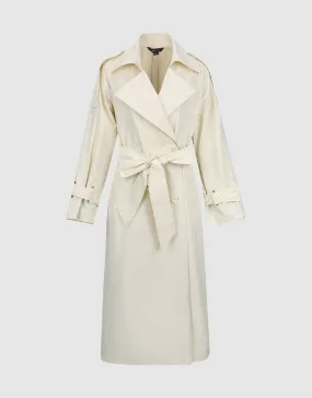 Double Breasted Notch Lapel Trench Coat