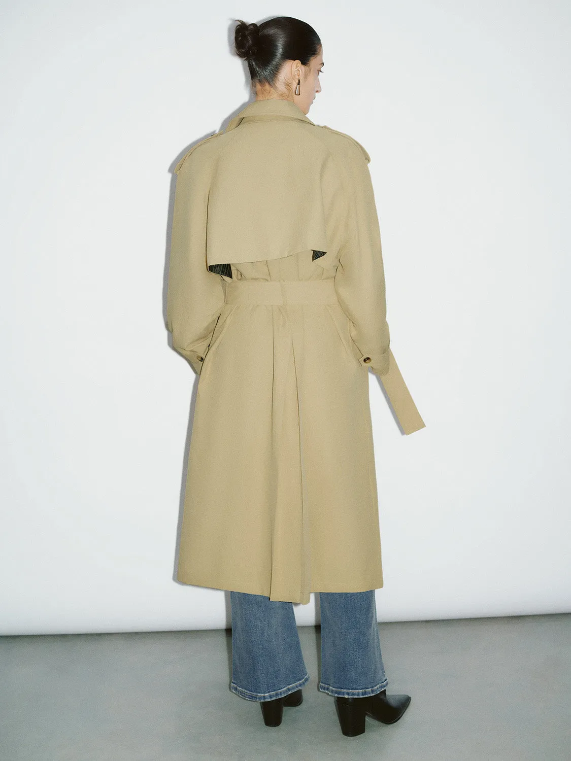 Double Breasted Trench Coat With Belt