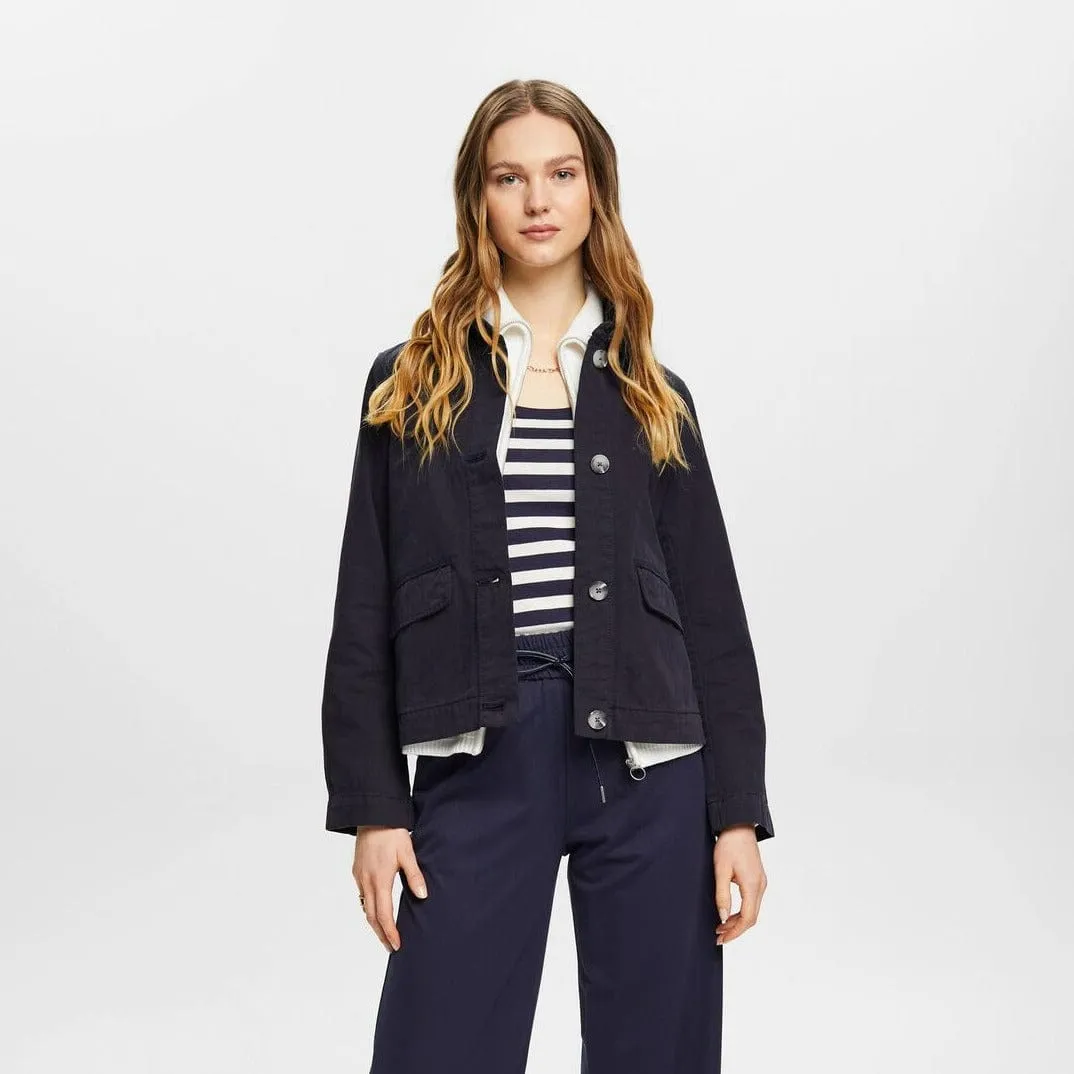 Esprit Boxy Cotton Jacket Navy