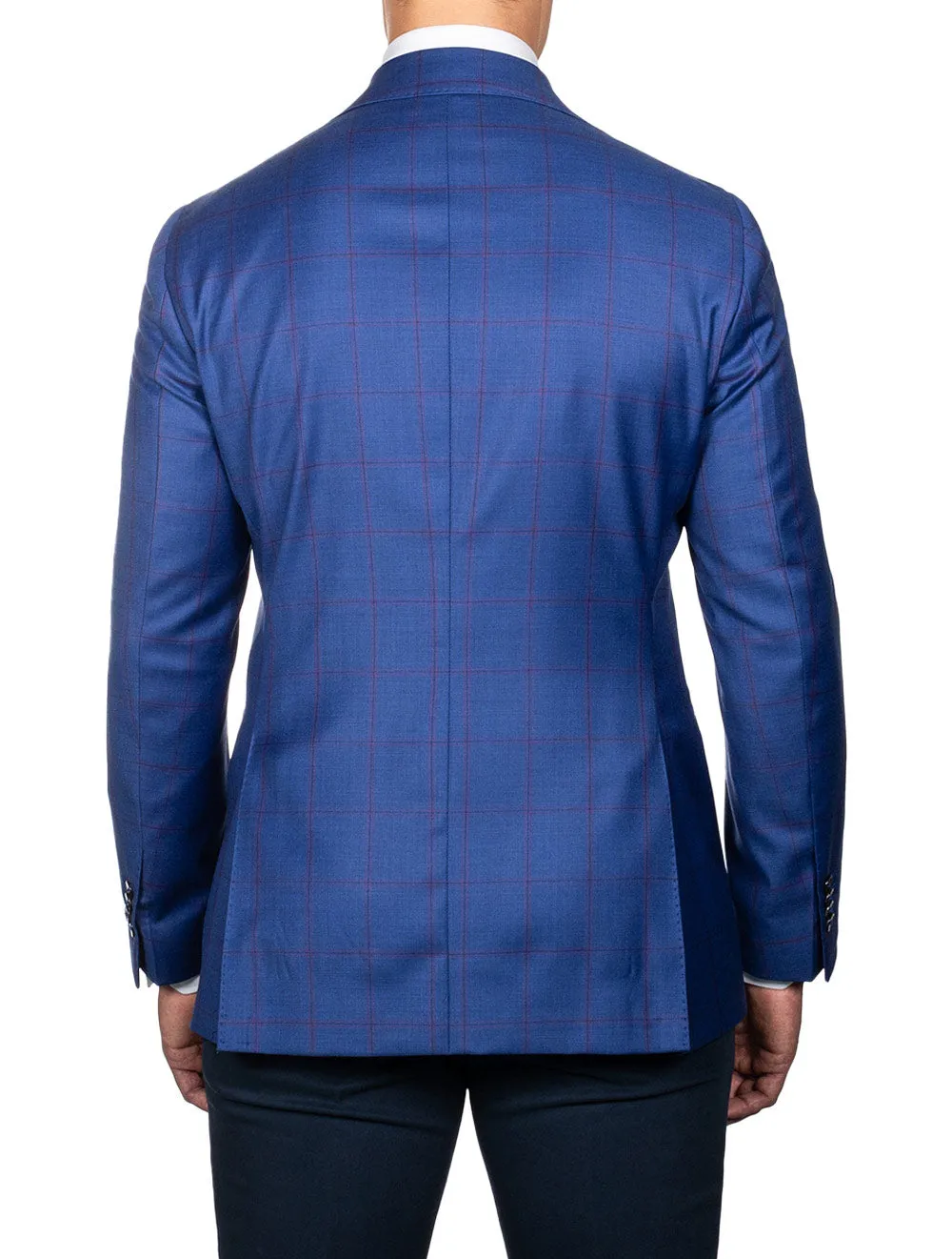 Half Lined Check Sports Jacket Blue