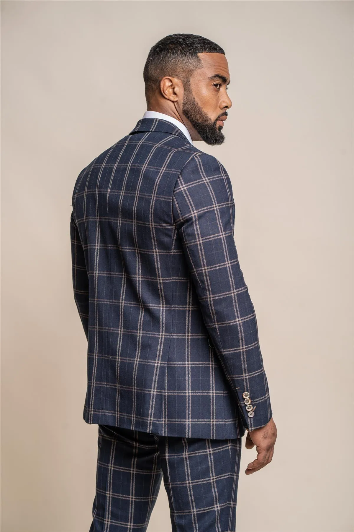 Hardy Navy Checked Blazer