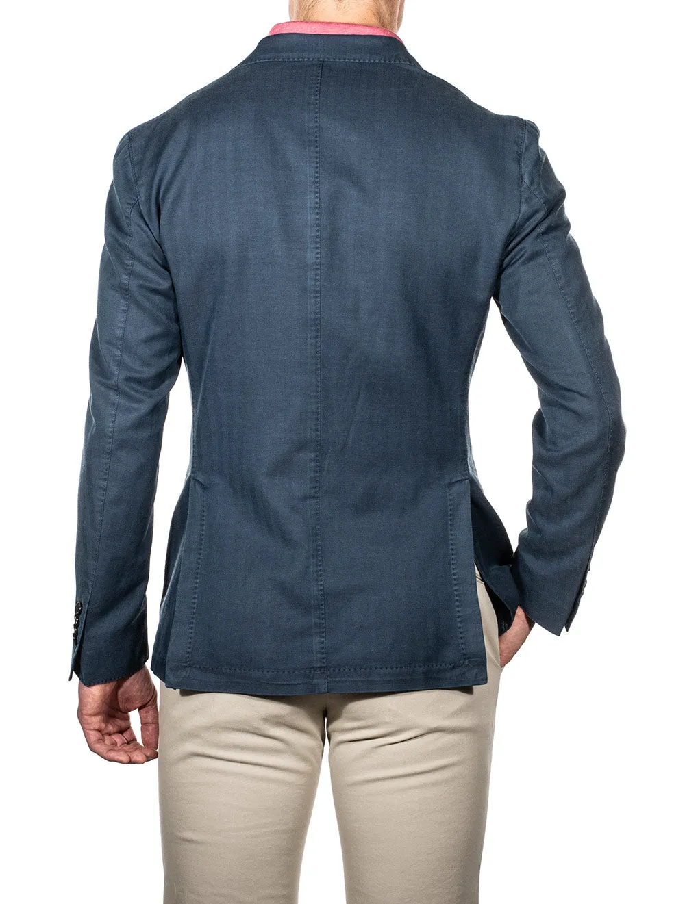 Herringbone Unlined Jacket Blue