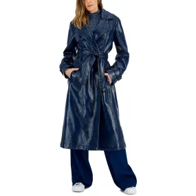 Hugo Womens Faux Leather Trench Coat