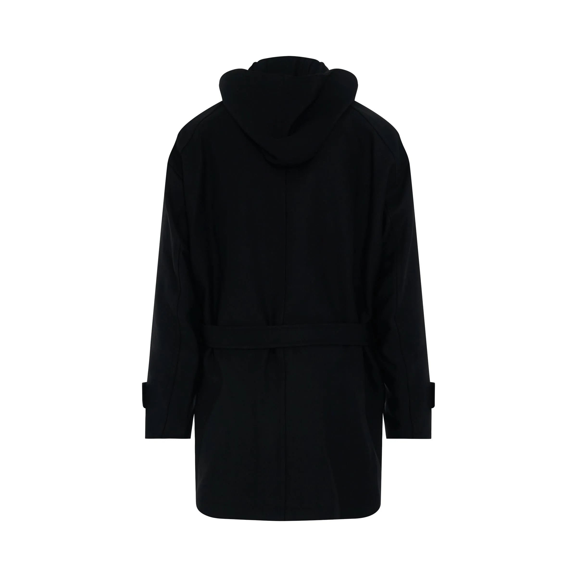 Juunj Hooded Coat in Black