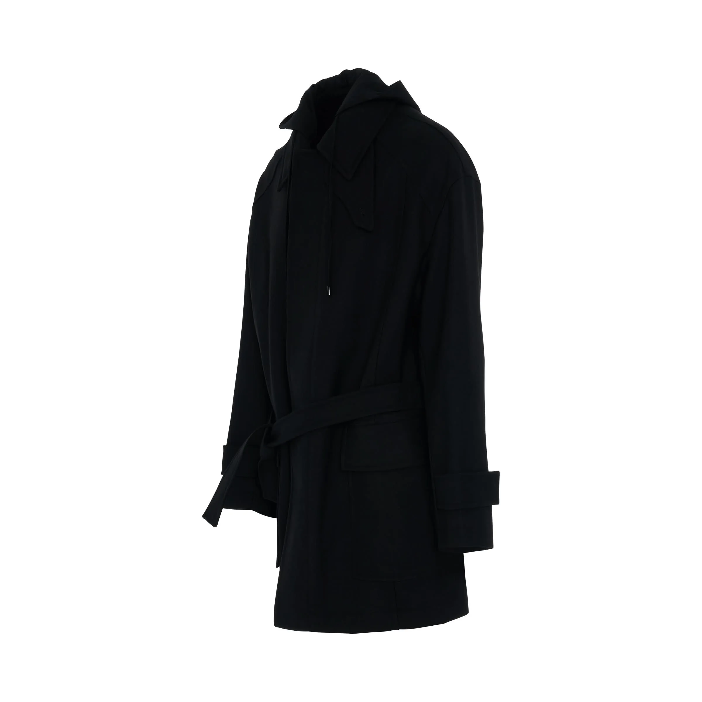 Juunj Hooded Coat in Black