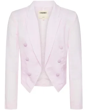 Lilac Snow Linen Wayne Crop Double Breasted Jacket