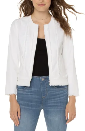 Liverpool Frayed Zip Jacket (bright white)