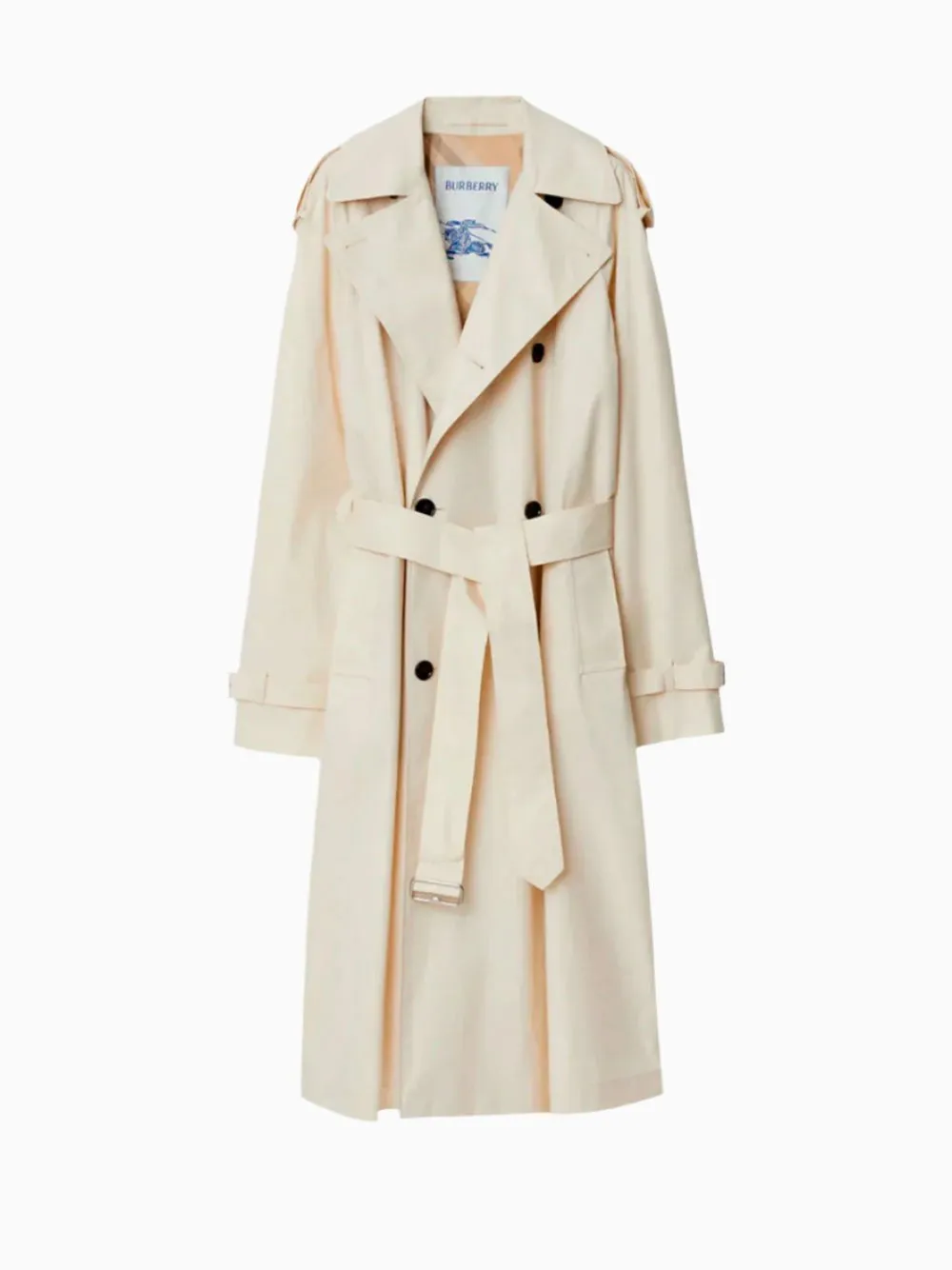 Long gabardine trench coat