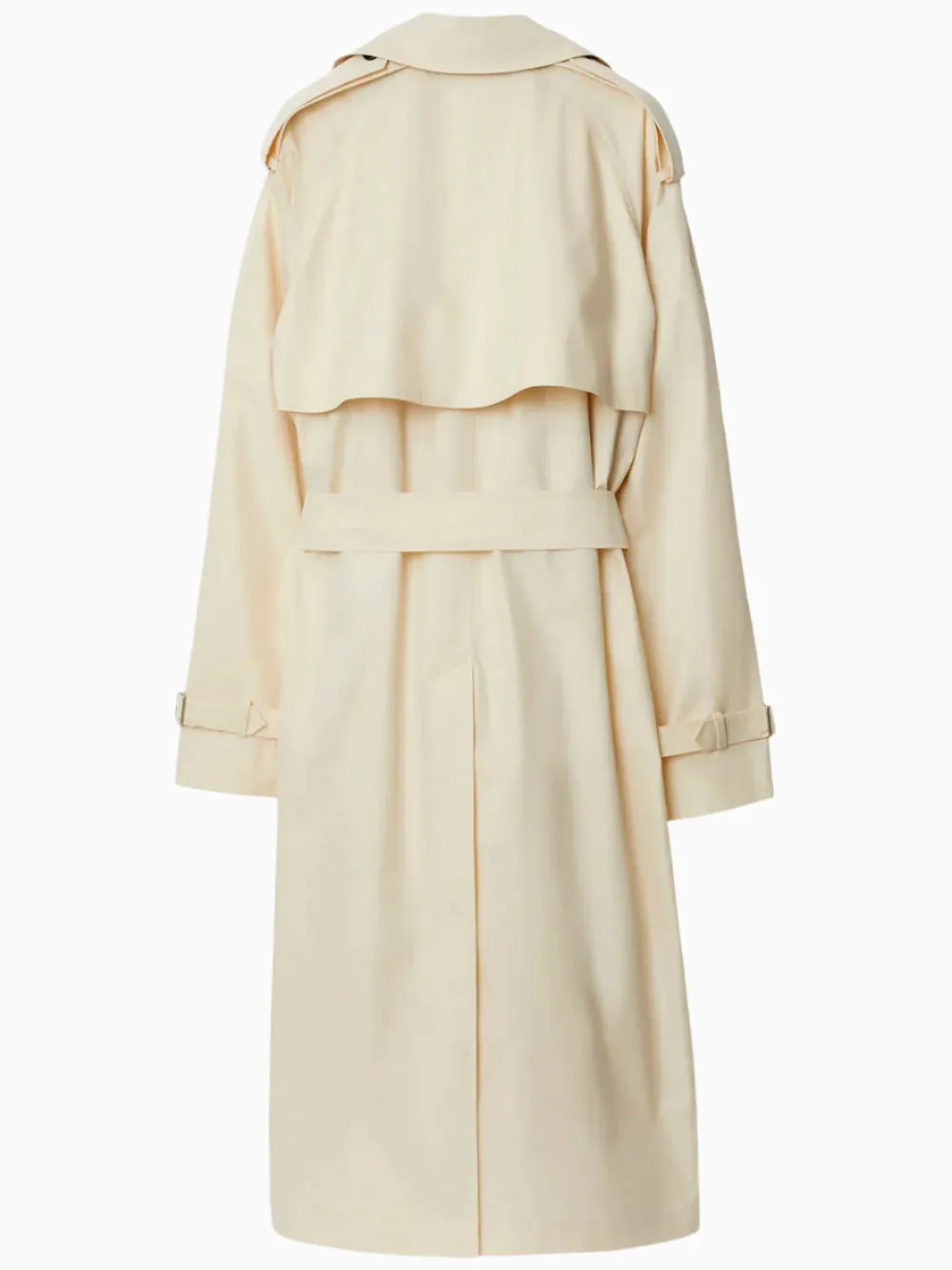 Long gabardine trench coat