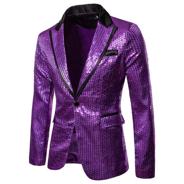 Men Sequin Jacket Blazer Suit