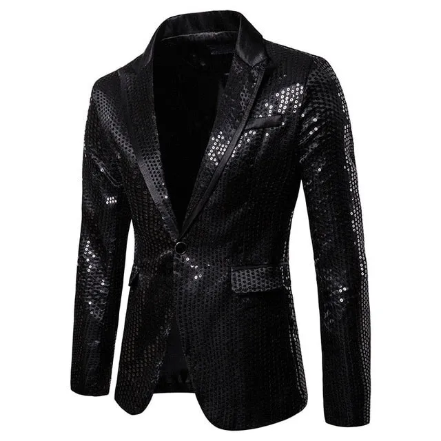 Men Sequin Jacket Blazer Suit