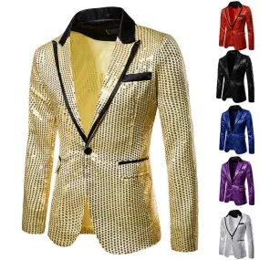 Men Sequin Jacket Blazer Suit