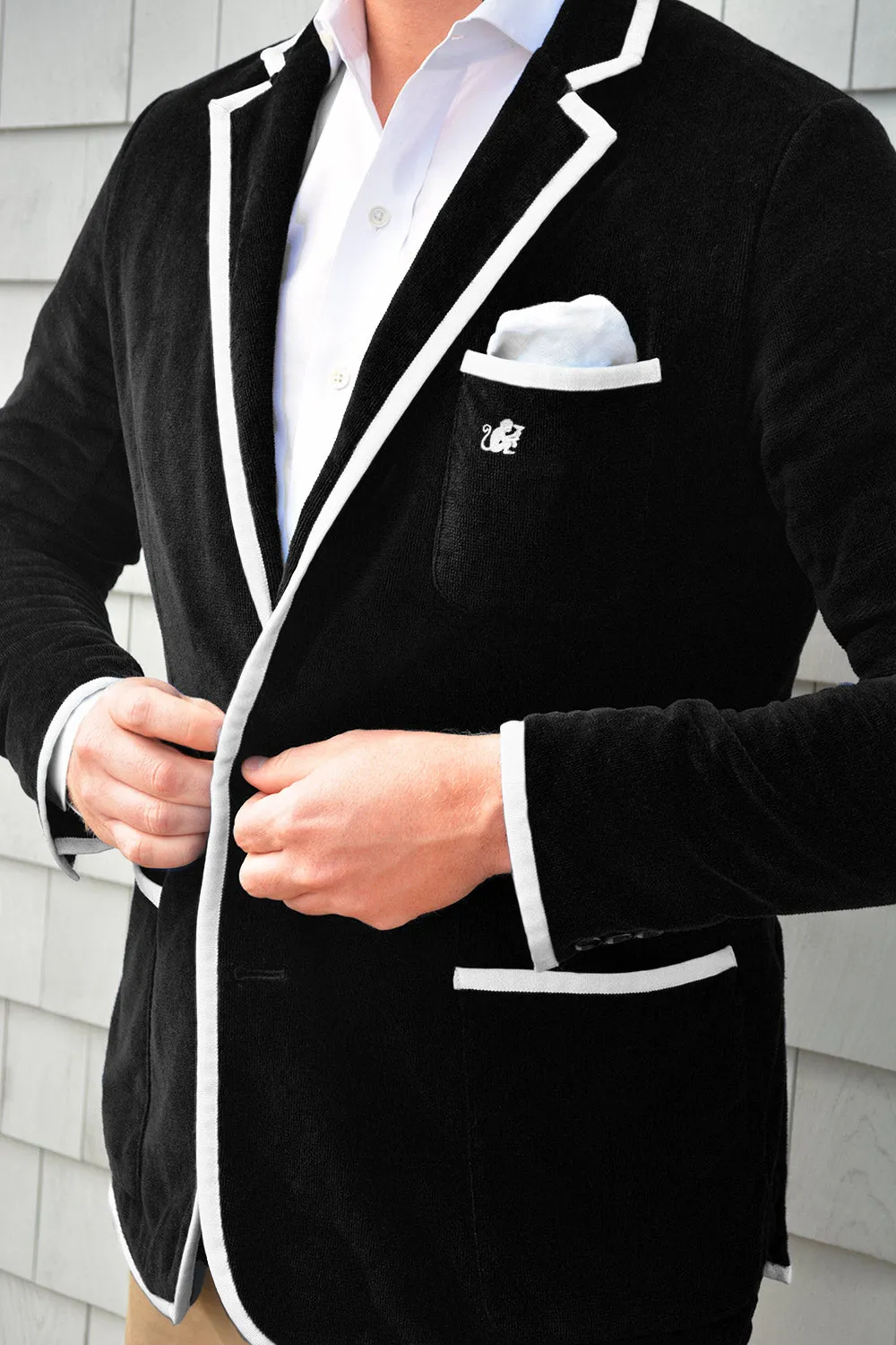 Men's Black & White Toweling Blazer