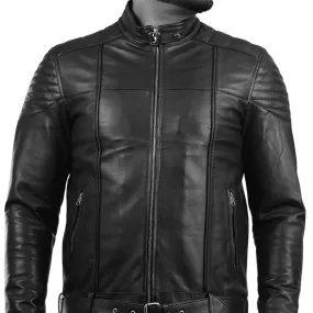 MENS LEATHER JACKET 410143(BLACK)