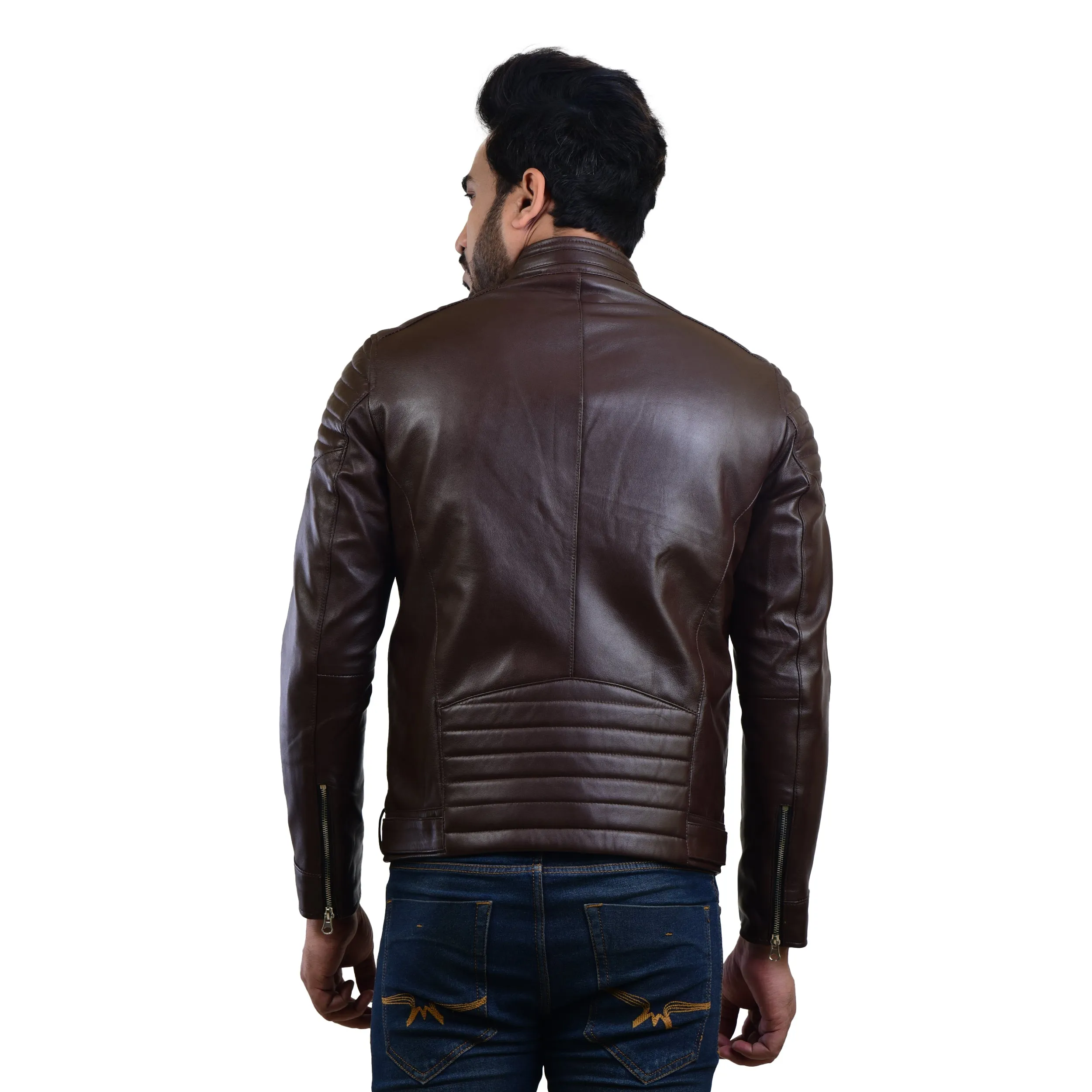 MENS LEATHER JACKET 410143(BLACK)