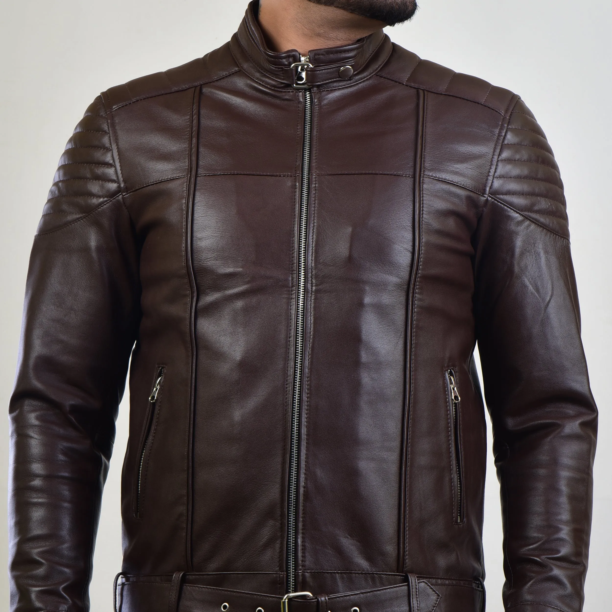 MENS LEATHER JACKET 410143(BLACK)