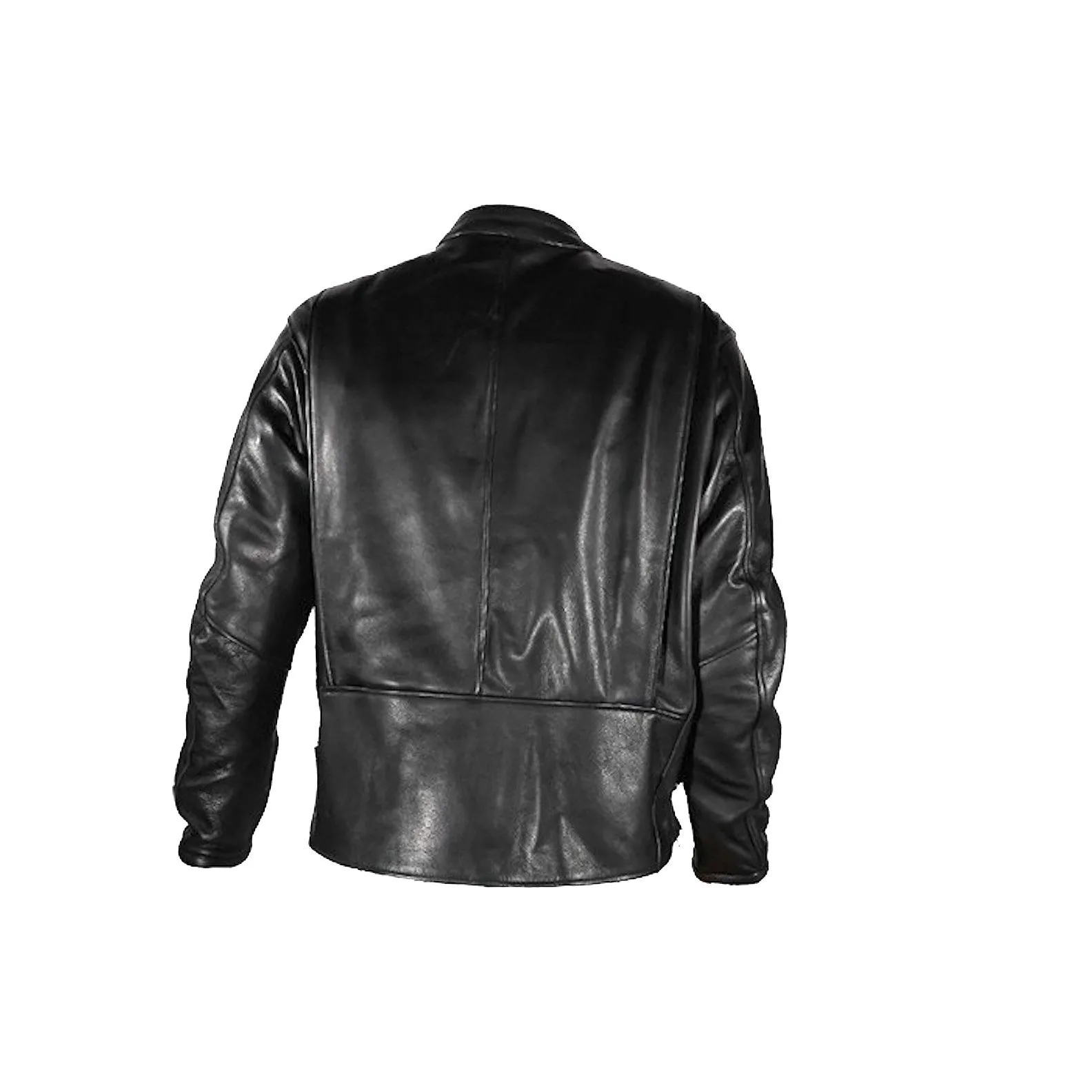 Mens Soft Naked Leather Motorcycle Jacket Racing Collar Gun Pockets