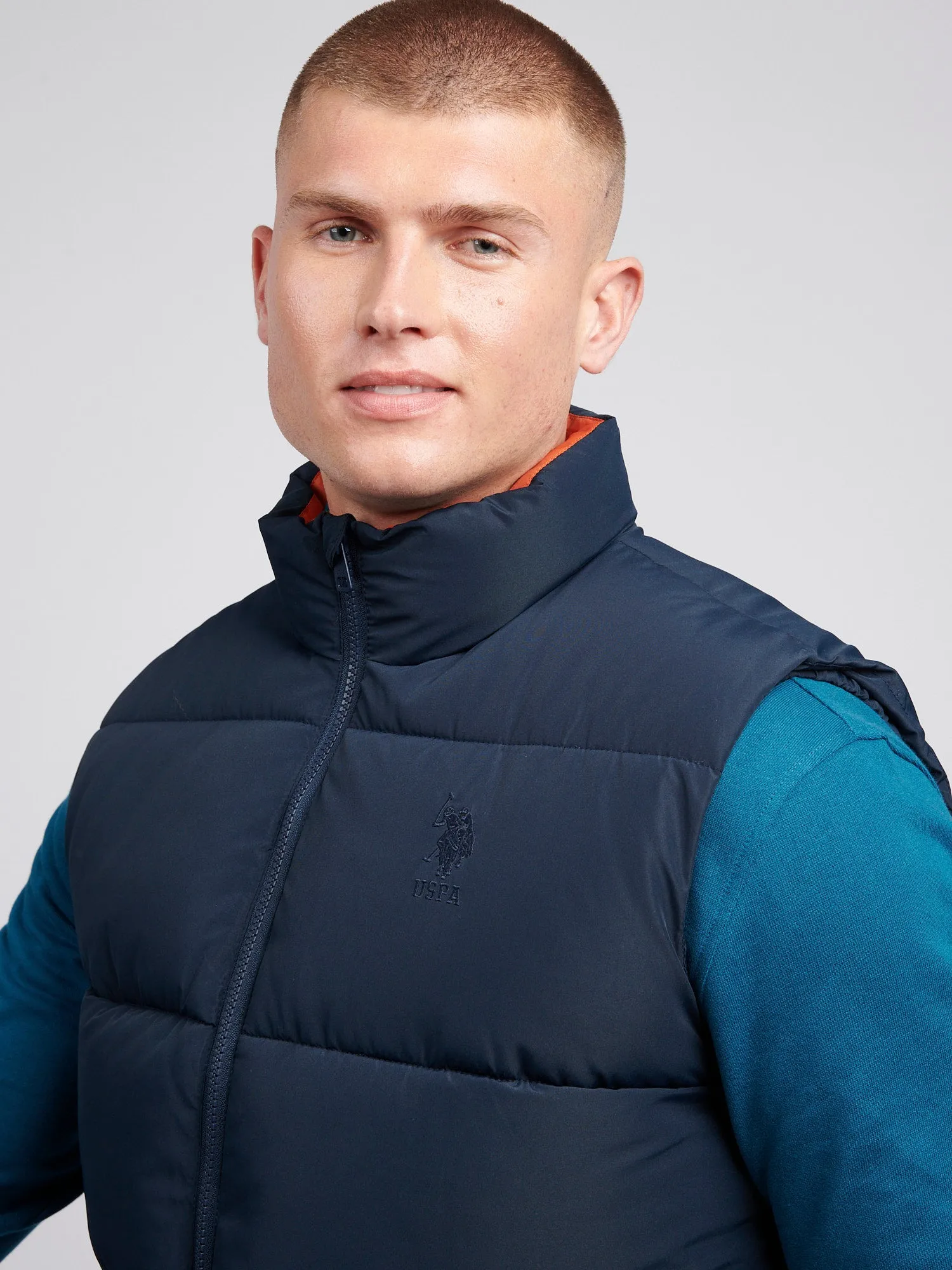 Mens Wide Baffle Gilet in Dark Sapphire Navy