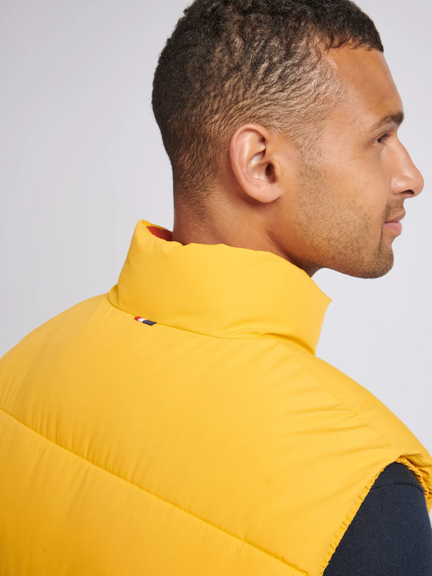 Mens Wide Baffle Gilet in Mango Mojito