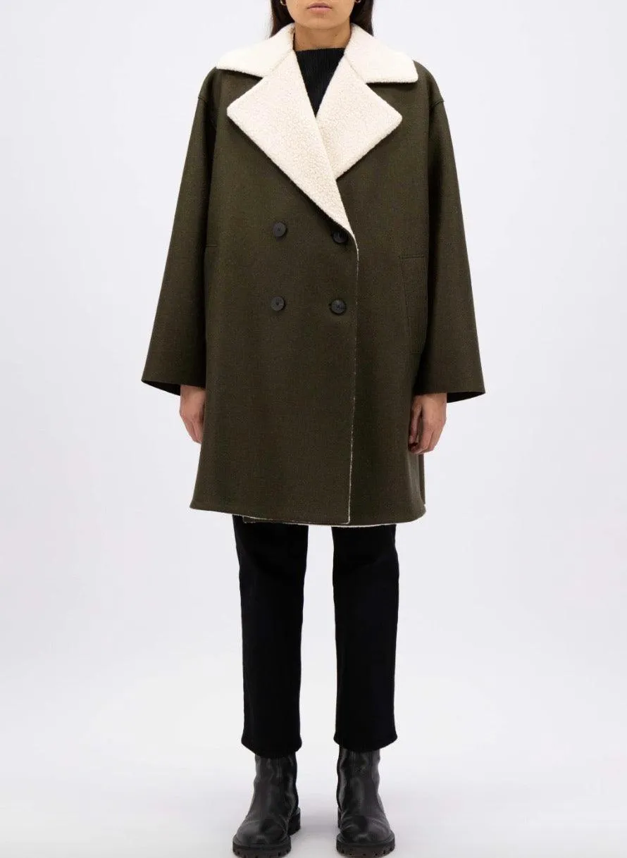 Moss Green Oversized Bouclé Jacket