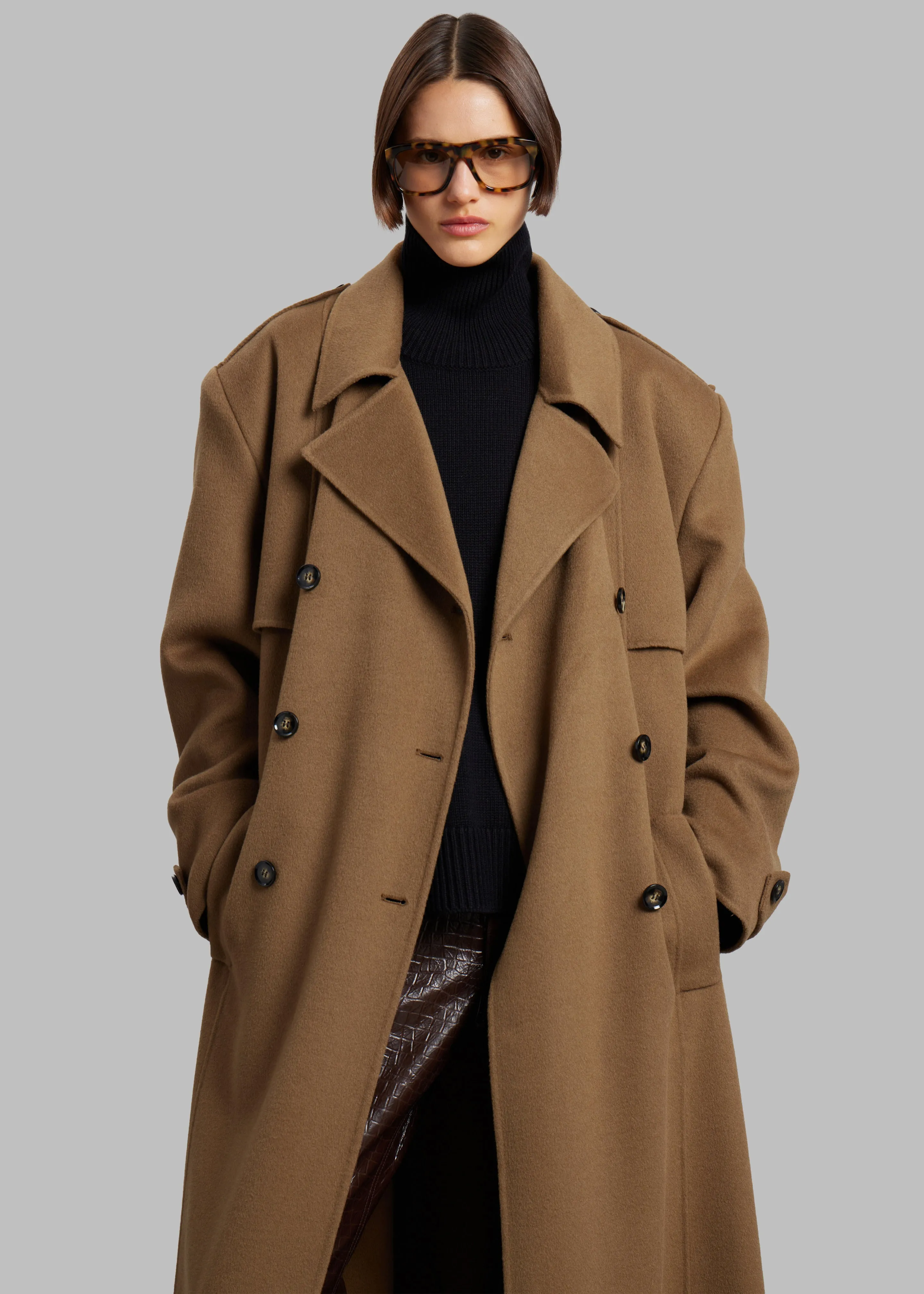 Nikola Padded Trench Coat - Camel