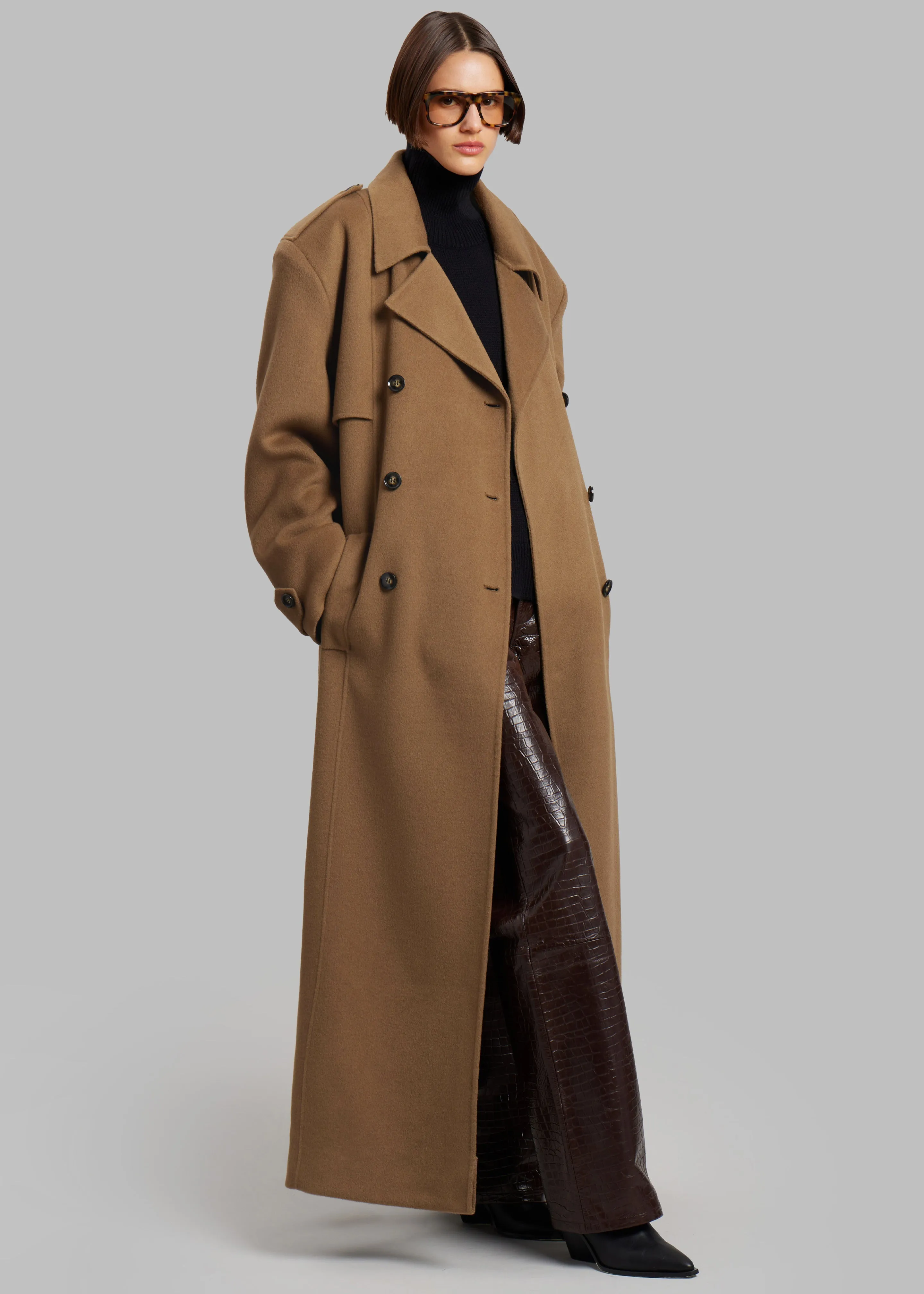 Nikola Padded Trench Coat - Camel