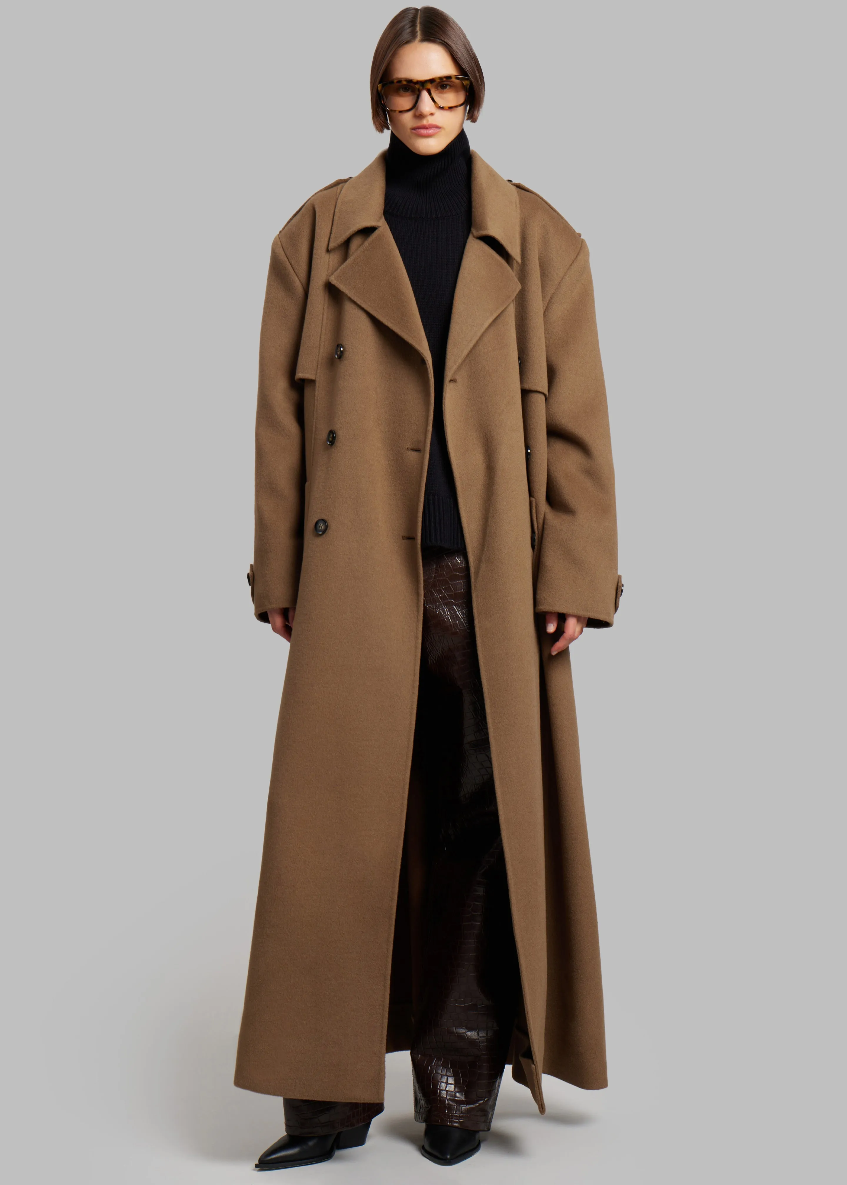 Nikola Padded Trench Coat - Camel