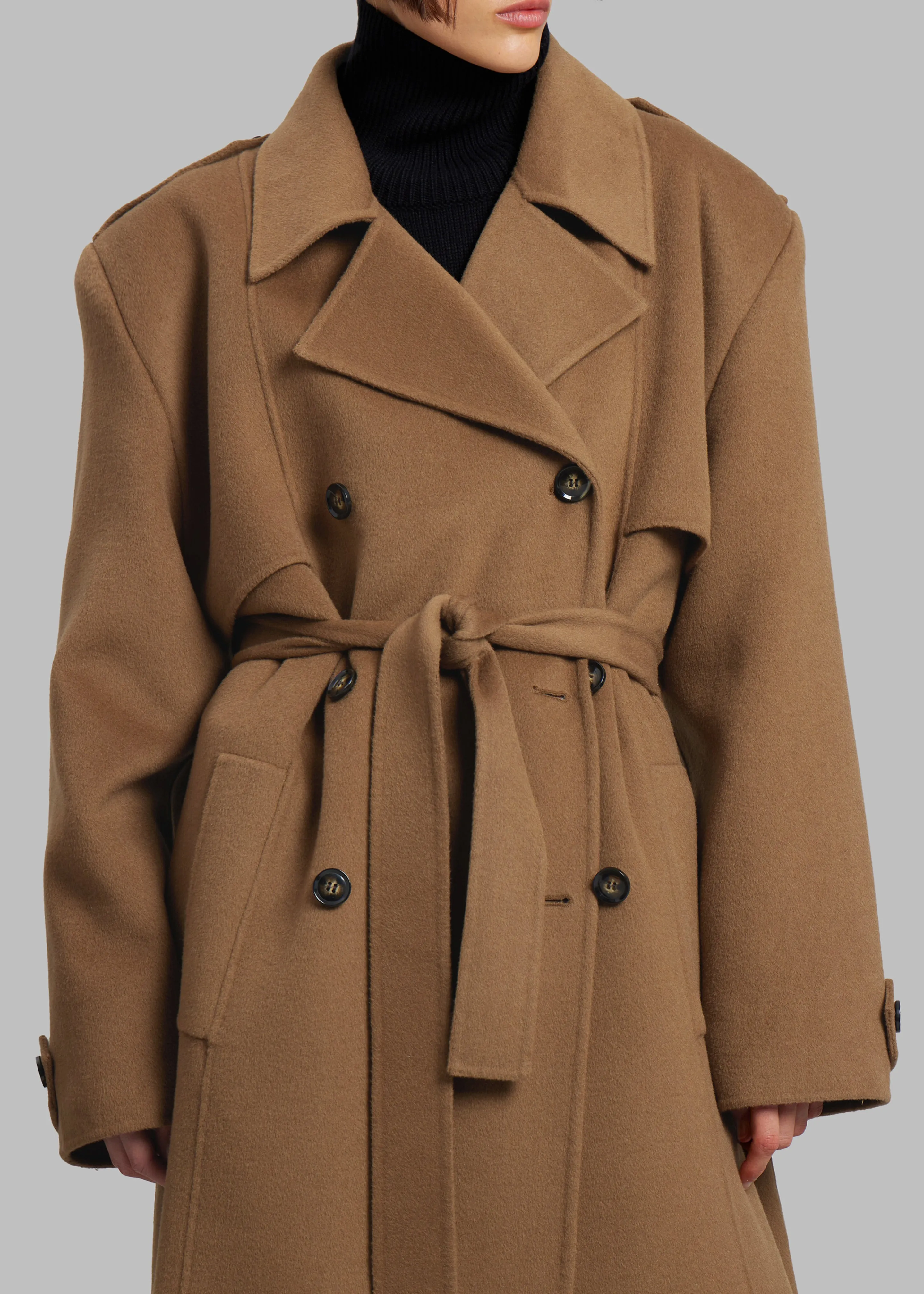 Nikola Padded Trench Coat - Camel