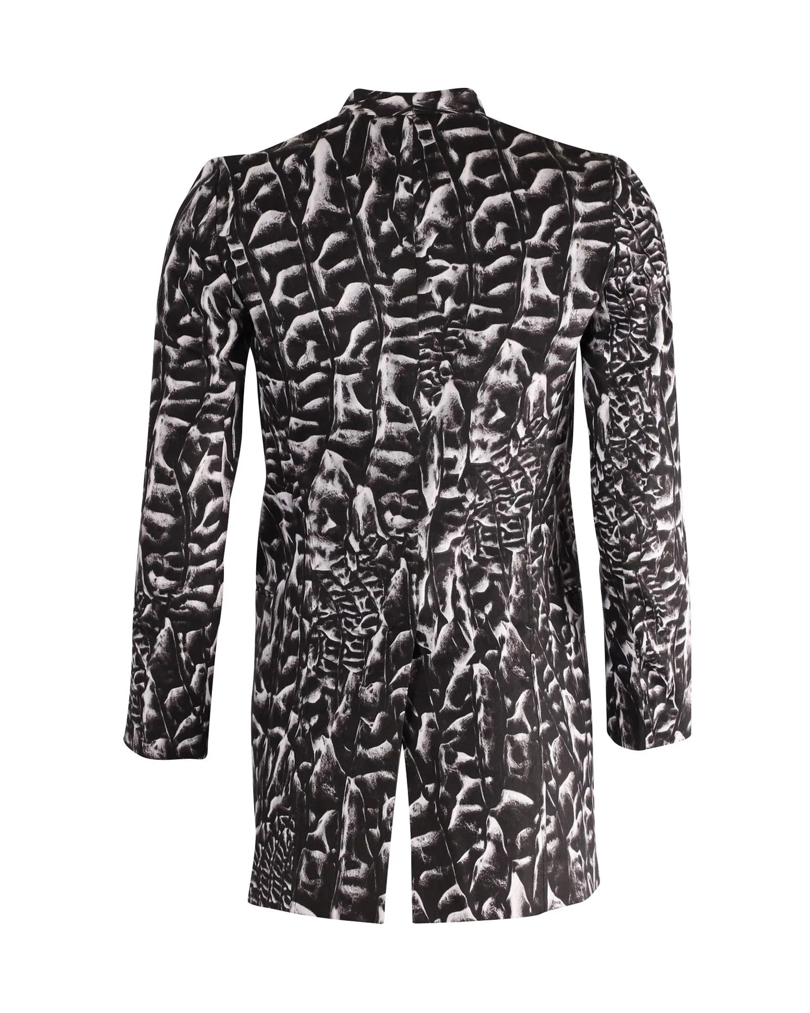 Printed Black Linen Blazer by Helmut Lang