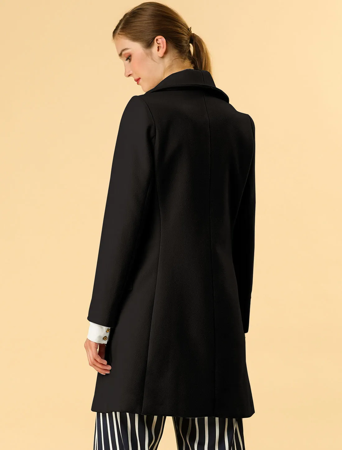 Shawl Collar Single Breasted Winter Long Belted Coat