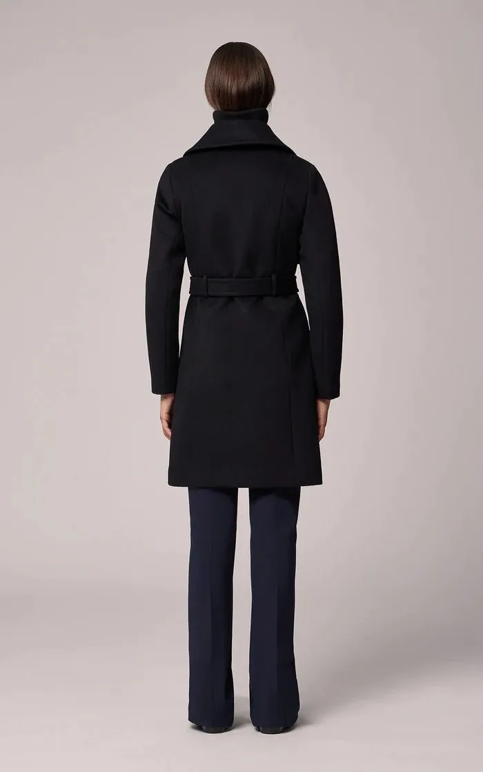 SOIA&KYO FABIANNE-C - Semi-Fitted Classic Wool Coat With Removable Bib