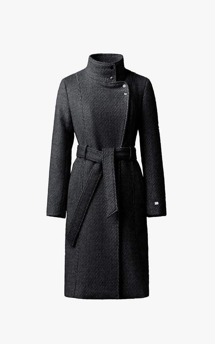 SOIA&KYO GENIE - Semi-Fitted Novelty Wool Coat With Belt