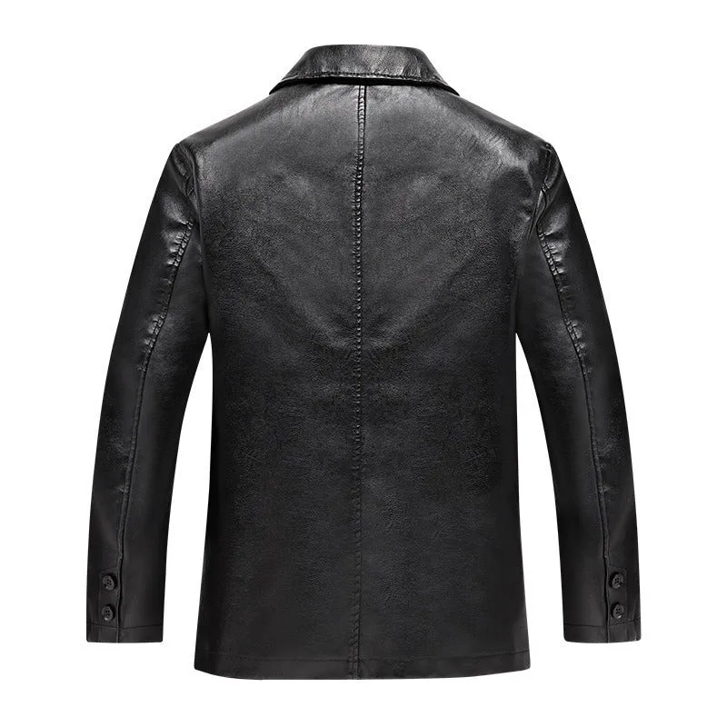 Spring And Autumn Men's Plus Size Leather Coat