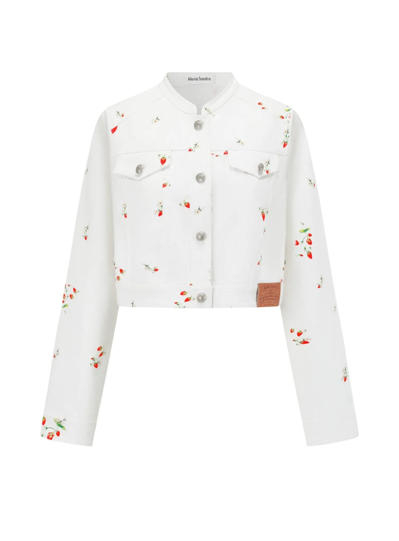 Strawberry Club Denim Jacket in White