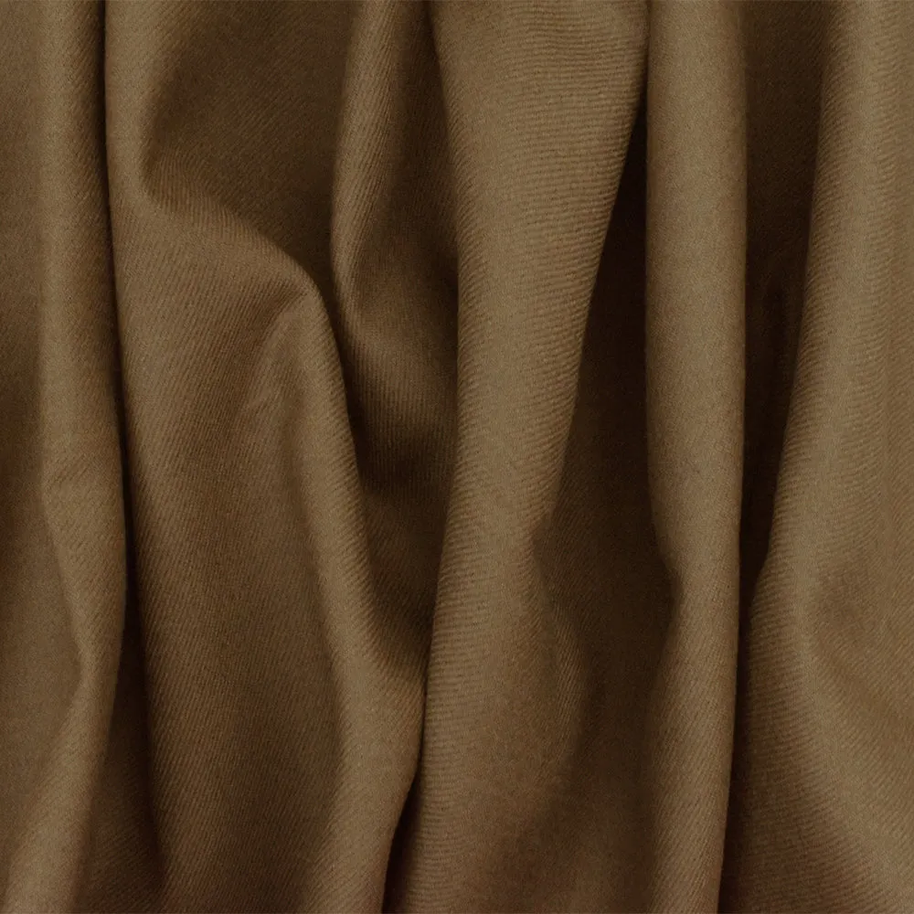 Sugar Brown Solid Wool-Acrylic Double Weave Twill Woven Jacketing Fabric