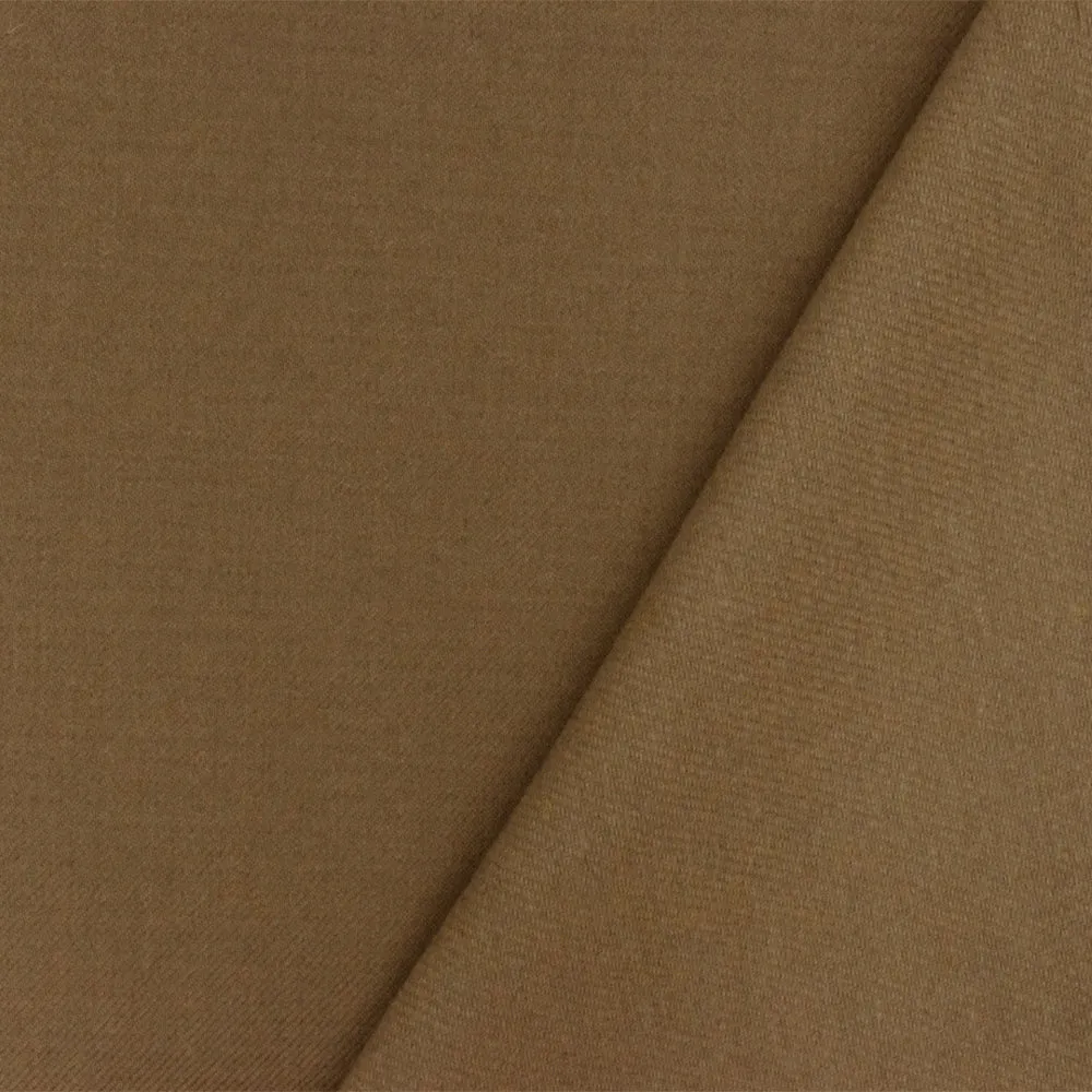 Sugar Brown Solid Wool-Acrylic Double Weave Twill Woven Jacketing Fabric