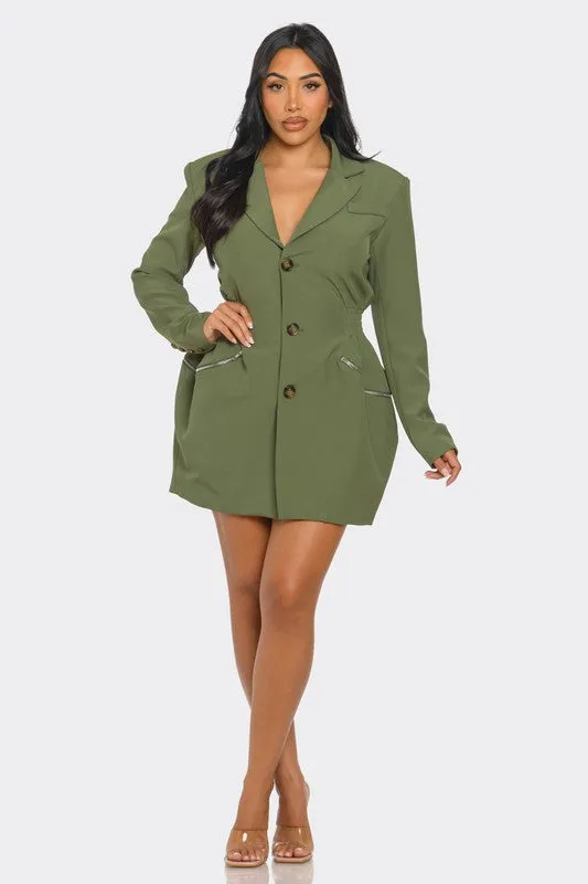 TAILORED UTILITY BLAZER DRESS